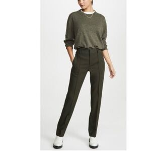 Vince High Waist Tailored Pant In Fig Leaf Viscose Crepe 8 Professional Preppy